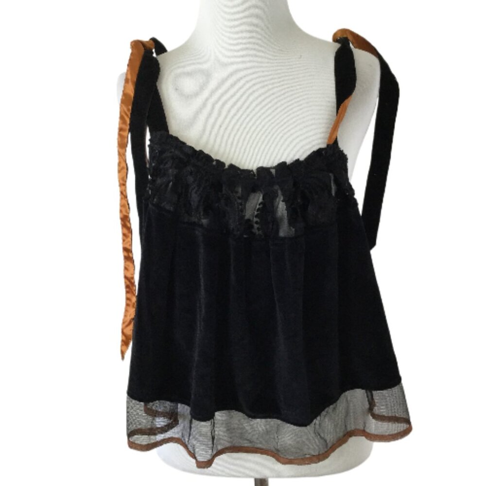 Free People Antoinette Velvet Ribbon Top s